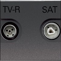 Розетка TV+R+SAT Звезда без рамки ABB Niessen Zenit 1-м. 2 мод. N2251.3 AN антрацит картинка